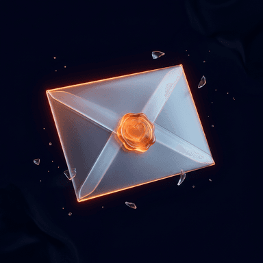 Glass envelope with heart seal