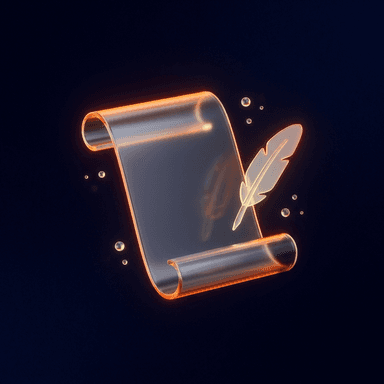Glass scroll and quill