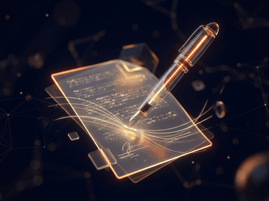 Glass pen and document